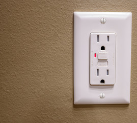 Tripped Ground Fault Interrupter Outlet