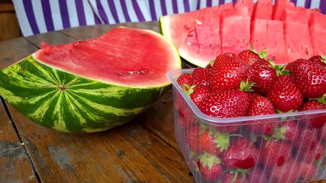 Watermelon with strawbery
