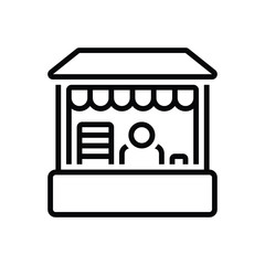 Obraz premium Black line icon for retail place