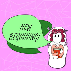 Text sign showing New Beginning. Conceptual photo Fresh Start Changing Form Growth Life New Way to Work