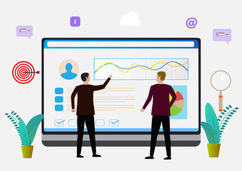 manager looking at chart of employee performance