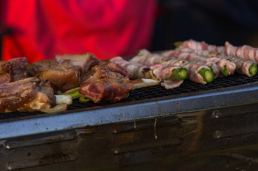 夕暮れのバーベキュー