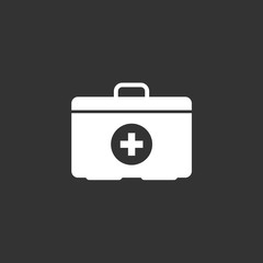 First aid icon, briefcase medical icon vector
