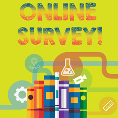 Handwriting text Online Survey. Concept meaning Digital Media Poll Customer Feedback Opinions Questionnaire