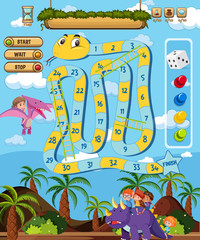 Naklejka premium A snake ladder game template