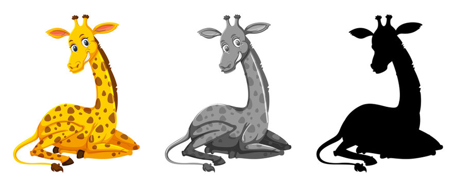 Set of giraffe character