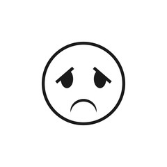 Sad emoticon graphic design template vector illustration