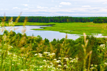 The view from the bank of the river in Vetluga. Kostroma region.