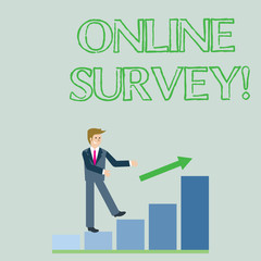 Conceptual hand writing showing Online Survey. Business photo showcasing Digital Media Poll Customer Feedback Opinions Questionnaire