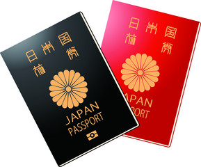 Illustration of Japanese passport Gradation