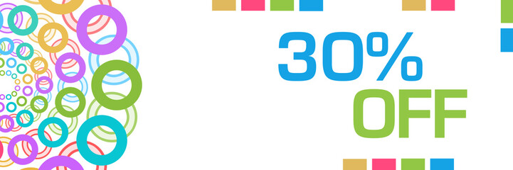 Discount Thirty Percent Off Colorful Circular Rings Horizontal 