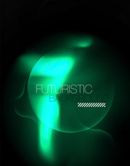 Shiny neon geometric waves template