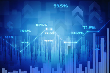 2d rendering Stock market online business concept. business Graph 