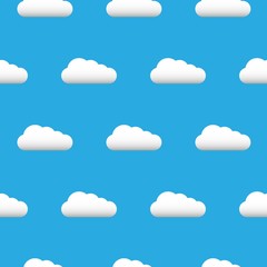 Fototapeta premium Clouds sky pattern isolated on blue background. Clouds, sky pattern for web site, label, banner, backdrop and wallpaper. Creative art concept.