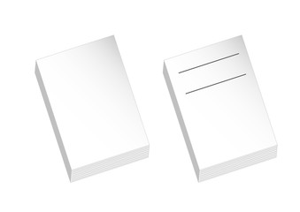 白い無線綴じ冊子のモックアップ