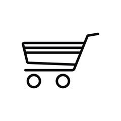 Black line icon for shopping cart 