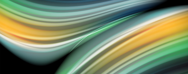 Flowing liquid colors - modern colorful flow poster. Wave liquid shapes. Art design for your design project