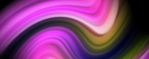 Obraz premium Fluid liquid color wave lines, glowing colorful light effect, abstract composition template. Geometric technology abstract pattern. Movement concept