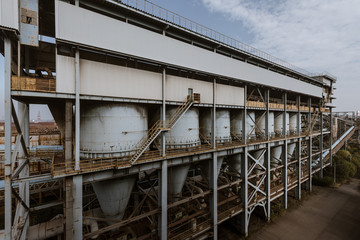 Industrial buildings in an abandoned factory
