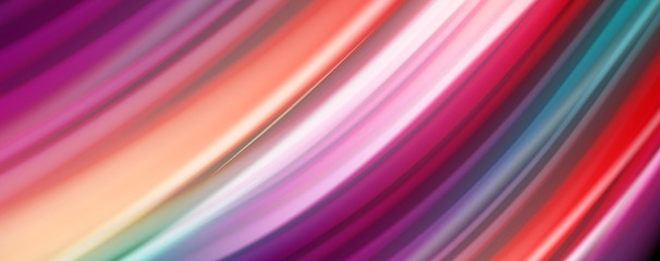 Abstract wave lines fluid rainbow style color stripes on black background. Artistic illustration for presentation, app wallpaper, banner or poster