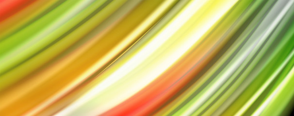 Fluid liquid color wave lines, glowing colorful light effect, abstract composition template. Geometric technology abstract pattern. Movement concept