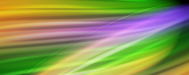 Fluid liquid color wave lines, glowing colorful light effect, abstract composition template. Geometric technology abstract pattern. Movement concept