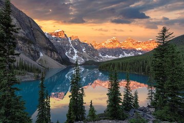 Banff National Park, Moraine lake at sunrise, Canada.