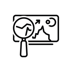 Black line icon for market analysis