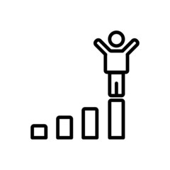 Black line icon for success 