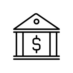 Black line icon for banking