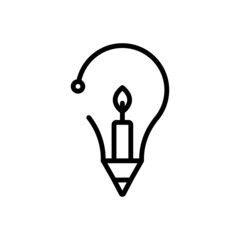 Black line icon for creative inventive