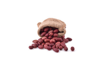 Processed peanuts isolated on white background