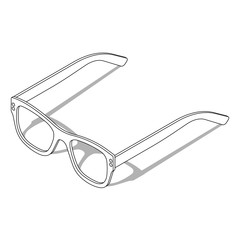  Sunglasses. Vector illustration in isometric style. UV protection or reading glasses. Glasses with shadow on isolated white background.