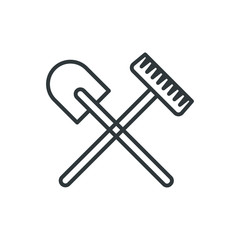 shovel and rake vector icon