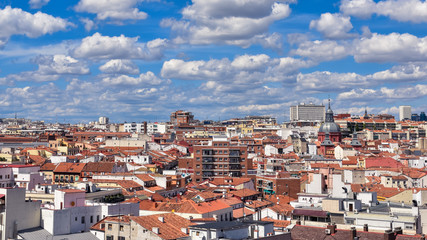 Fototapeta premium Rooftop view of Madrid downtown in a sunny day, Madrid, Spain