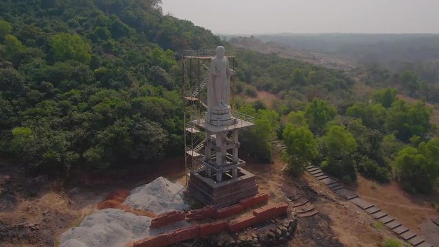 Pajaka kshetra pilgrimage place near Udupi, India, 4k aerial