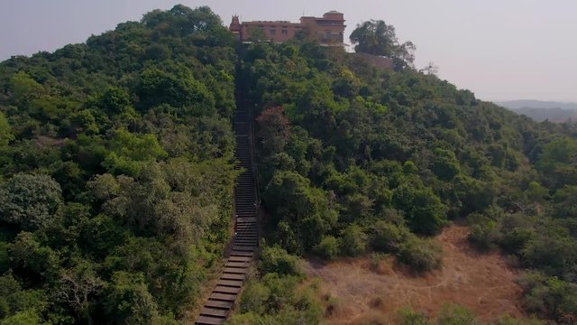 Pajaka kshetra pilgrimage place near Udupi, India, 4k aerial