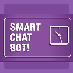 Word writing text Smart Chat Bot. Business concept for Artificial intelligence chatting with machines robots