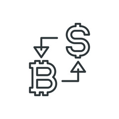 bitcoin exchange vector icon
