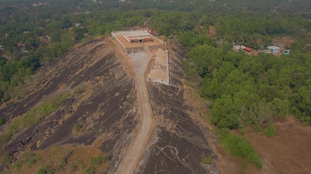 Pajaka kshetra pilgrimage place near Udupi, India, 4k aerial