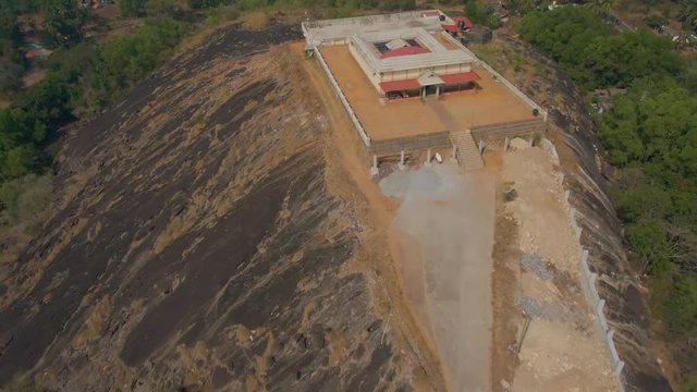 Pajaka kshetra pilgrimage place near Udupi, India, 4k aerial