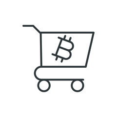 bitcoin cart vector icon