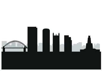 Pittsburgh city skyline in Pennsylvania United States