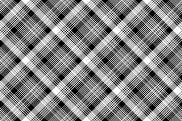 Black white plaid checked seamless pattern