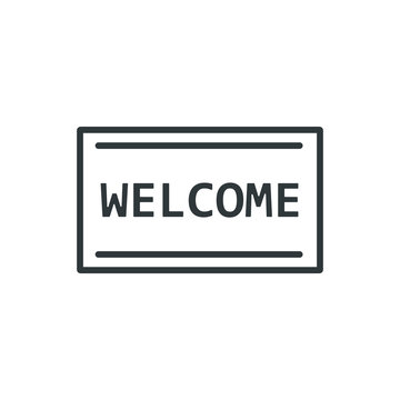 welcome mat vector icon