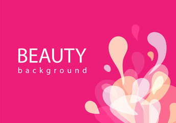 Beauty background fashion illustration abstract. Formless design elements modern. Pink color splash vector.