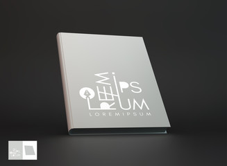 Realistic book mockup. Cover design template. Perspective view. 3d vector illustration.