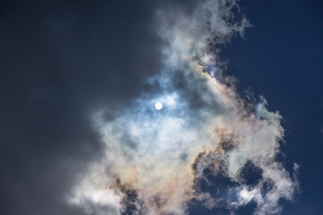 The sun comes out through the clouds