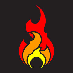 Fire icon vector template isolated. Flat flame logo design element. Flames symbol silhouette.