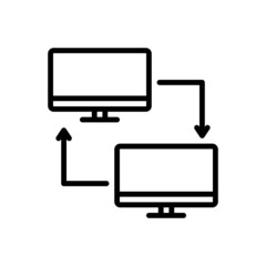 Black line icon for pc share